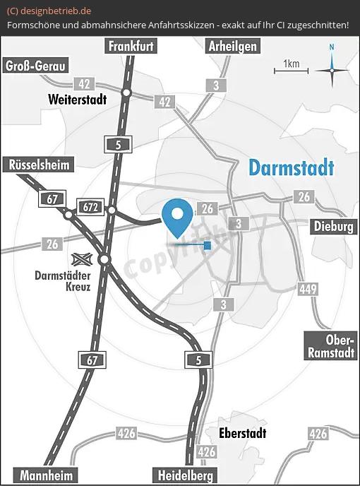 Anfahrtsskizze Darmstadt Dreher & Blasberg Immobiliengesellschaft mbH