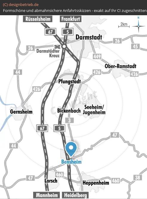(734) Anfahrtsskizze Bensheim