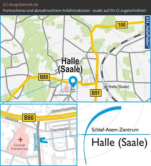 Anfahrtsskizze Halle (Saale) Schlaf-Atem-Zentrum | Löwenstein Medical GmbH & Co. KG