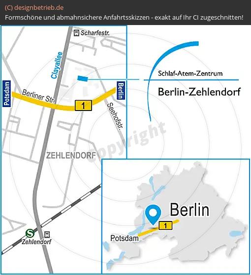 Anfahrtsskizze Berlin Clayallee Schlaf-Atem-Zentrum | Löwenstein Medical GmbH & Co. KG