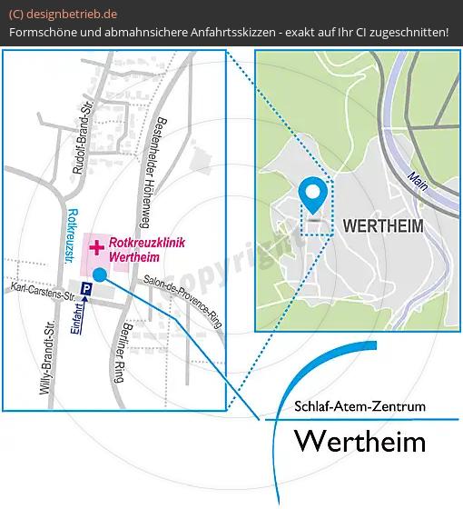 Anfahrtsskizze Wertheim Rotkreuzstraße Schlaf-Atem-Zentrum | Löwenstein Medical GmbH & Co. KG