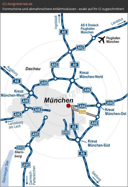 Anfahrtsskizze München Übersichtskarte | LÖNNER MARKETING