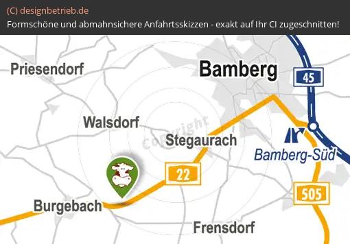 (787) Anfahrtsskizze Oberharnsbach bei Bamerg