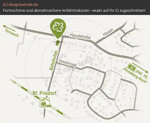 Anfahrtsskizze Prisdorf Detail-Anfahrtsskizze | Fußpflegepraxis Fuß im Glück!