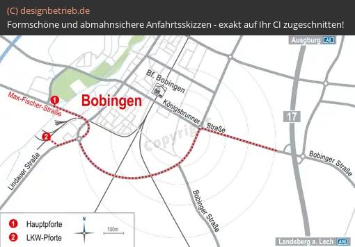 (798) Anfahrtsskizze Bobingen / München