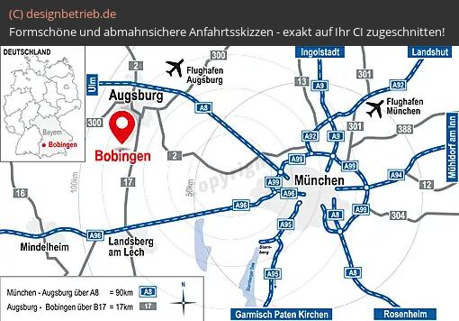 (799) Anfahrtsskizze Bobingen / München
