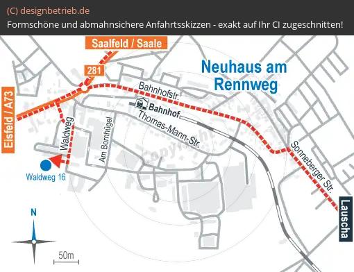 (800) Anfahrtsskizze Neuhaus am Rennweg