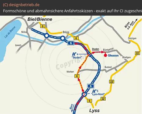 Anfahrtsskizze Studen (Schweiz) Gleason-Pfauter Maschinenfabrik GmbH