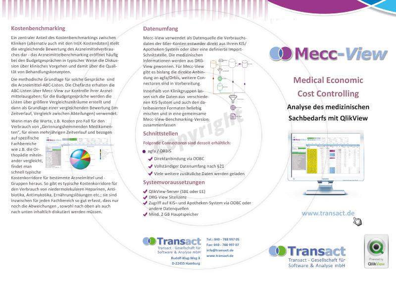 Faltblatt gestalten Außenseiten Beispiel Transact - Gesellschaft für Software & Analyse mbH