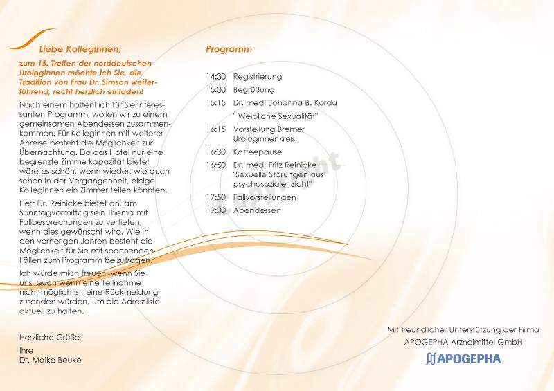 Faltblatt gestalten Innenseiten Beispiel Urologenpraxis Dr. med. Marc W.