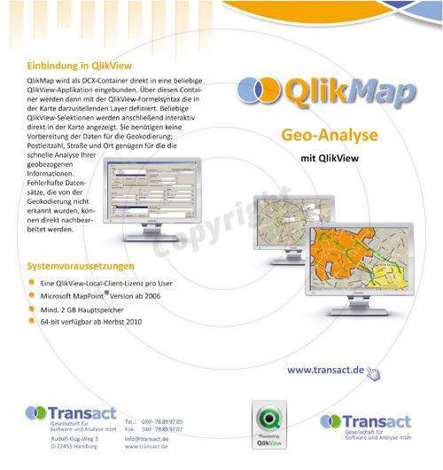 Faltblatt gestalten Außenseiten Beispiel Transact - Gesellschaft für Software & Analyse mbH