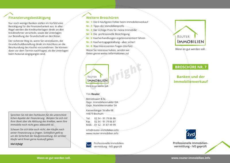 Faltblatt gestalten Außenseiten Beispiel Tim R. - Immobilien