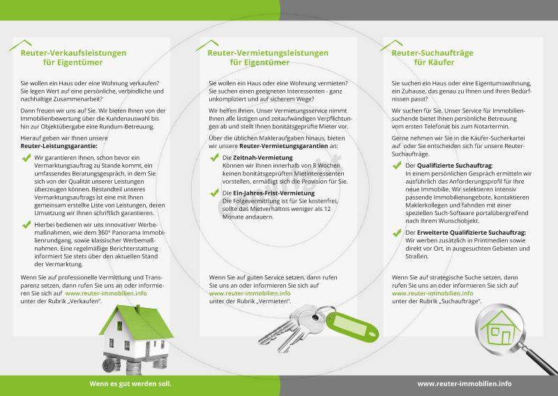 Faltblatt gestalten Innenseiten Beispiel Tim R. - Immobilien