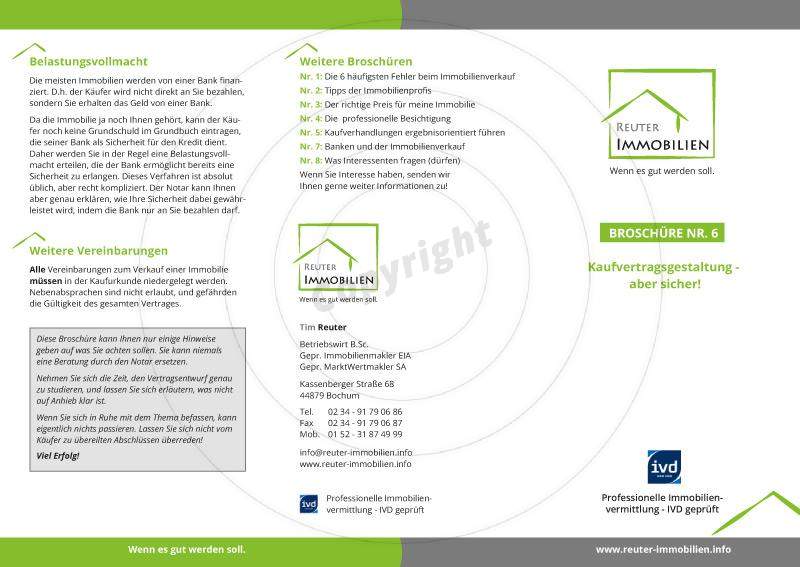 Faltblatt gestalten Außenseiten Beispiel Tim R. - Immobilien