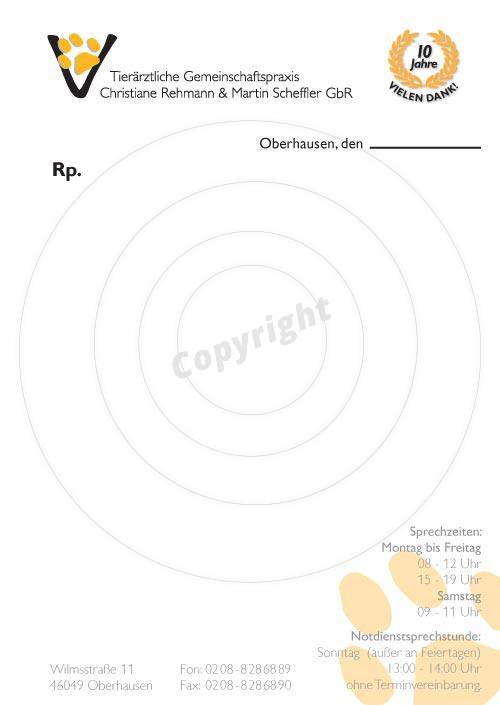 Notizblöcke gestalten Beispiel Tierärztliche Gemeinschaftspraxis Christiane Rehmann & Martin Scheffler GbR