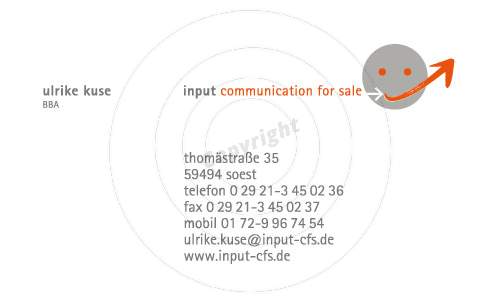 Visitenkarte gestalten Vorderseite Beispiel input communication for sale