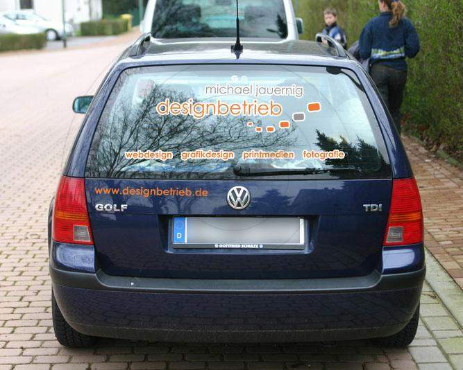 Kfz-Beschriftung gestalten erstellen Beispiel designbetrieb michael jauernig