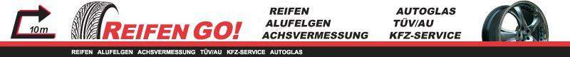 Schilder / Beschilderungen gestalten Beispiel Reifen GO!