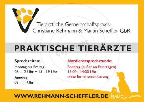 Schilder / Beschilderungen gestalten Beispiel Tierärztliche Gemeinschaftspraxis Christiane Rehmann & Martin Scheffler GbR