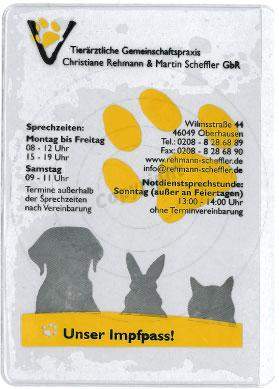 Werbeartikel und diverse Printmedien gestalten Beispiel Tierärztliche Gemeinschaftspraxis Christiane Rehmann & Martin Scheffler GbR