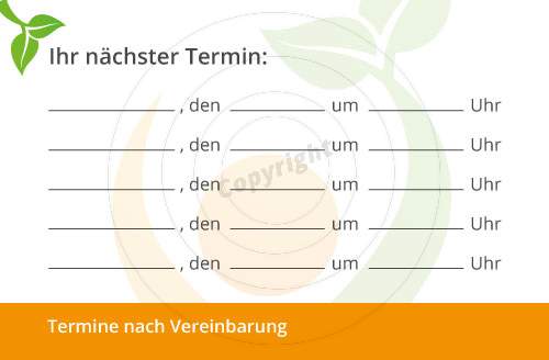 Visitenkarte gestalten Beispiel Rückseite Heilpraktikerin A. S.