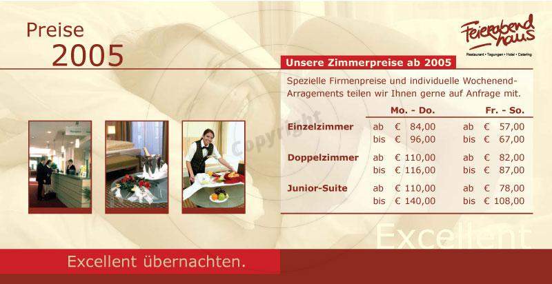 Werbeartikel und diverse Printmedien gestalten Beispiel Feierabendhaus