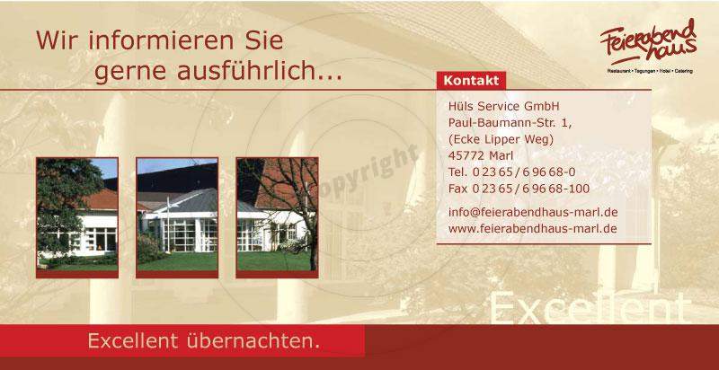 Werbeartikel und diverse Printmedien gestalten Beispiel Feierabendhaus