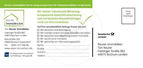 Werbe-Postkarte gestalten Beispiel Rückseite Tim R. - Immobilien