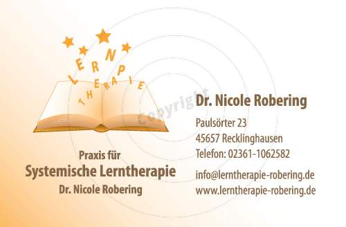 Visitenkarte gestalten Vorderseite Beispiel Dr. N. Robering