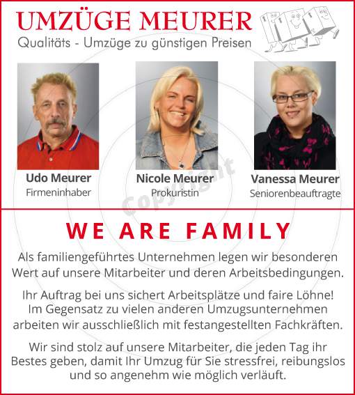 Flyer gestalten Vorderseite Beispiel Umzüge Meurer e.K.