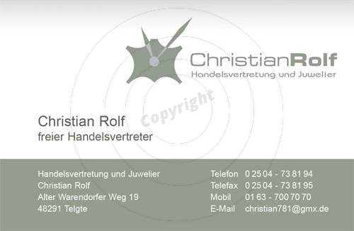 Visitenkarte gestalten Vorderseite Beispiel Christian R.