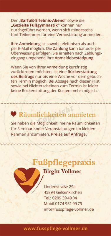 Flyer gestalten Rückseite Beispiel Mobile Fußpflege Birgitt V.