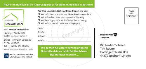 Werbe-Postkarte gestalten Beispiel Rückseite Tim R. - Immobilien