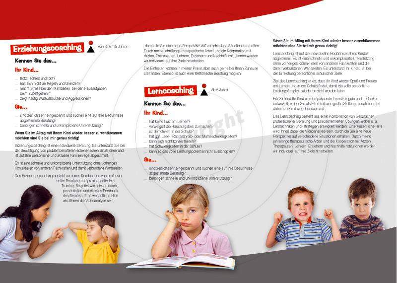 Faltblatt gestalten Innenseiten Beispiel Ergotherapie Altegoer & Mahlich