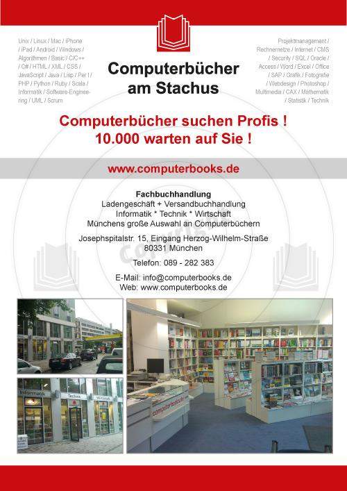 Flyer gestalten Vorderseite Beispiel Computerbücher am Stachus