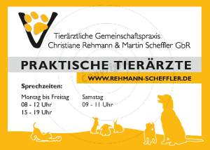 Schilder / Beschilderungen gestalten Beispiel Tierärztliche Gemeinschaftspraxis Christiane Rehmann & Martin Scheffler GbR