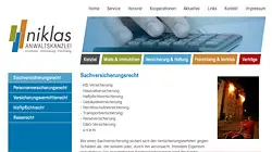 www.anwaltskanzlei-niklas.de
 - Corporate Design-Entwicklung
 - Individuelles Screendesign
 - Content Management System CMS
 - PHP-basiert
 - MYSQL-Datenbank gestützt
- Webseite erstellt von "Webdesign Essen" (designbetrieb)
