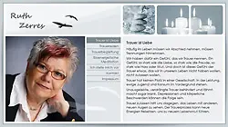 www.ruth-zerres.de
 - Corporate Design-Entwicklung
 - Individuelles Screendesign
 - PHP-basiert
- Webseite erstellt von "Webagentur Essen" (designbetrieb)