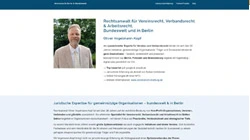 vereinsrecht-berlin.de
 - Corporate Design-Entwicklung
 - WordPress
 - Fotografische Arbeiten
 - PHP-basiert
 - MYSQL-Datenbank gestützt
 - Individuelles Screendesign
 - Suchmaschinenoptimierung SEO, Optmierung der Ladezeiten
 - Responsive Webdesign
 - Erstellung verkaufsfördernder Texte
 - Verwendung eines DIVI-Themes
- Webseite erstellt von "Webagentur Essen" (designbetrieb)